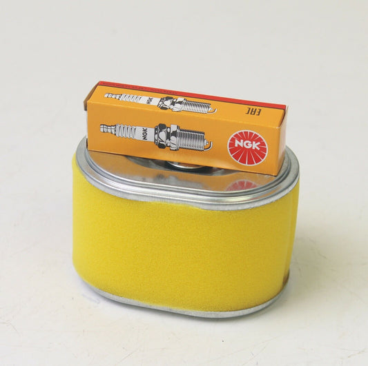 GX120 Service kit Air filter NGK BPR6ES spark plug 600ml Honda oil and cloth