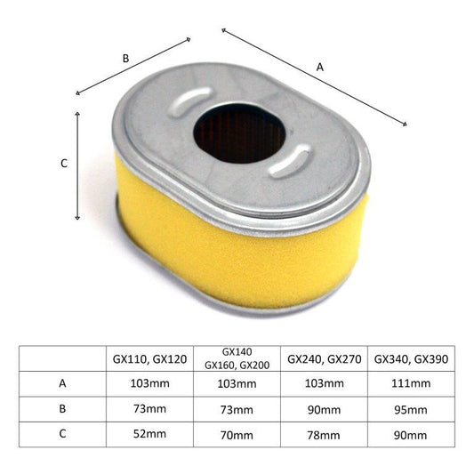 Pack Of 10 Air Filter replaces 17210-Ze1-505 for GX140 GX160 GX200