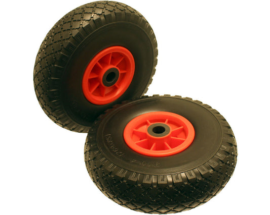 2 x 10" Wheel 3.00-4 PU Foam Puncture Proof Sack Trolley Jockey Wagon 20mm Bore