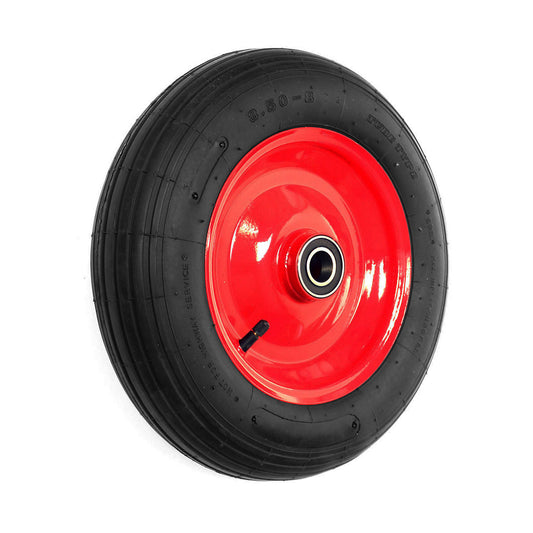 14" Wheel 3.50-8 Pneumatic Sack Trolley Wagon Wheelbarrow 25mm Bore Steel Rim