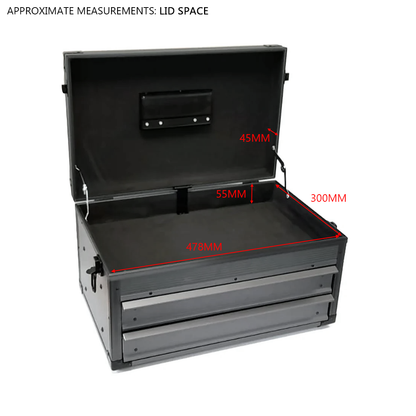 Toolbox Double Drawer Hinged Lid Lockable Hobby 49x31cm