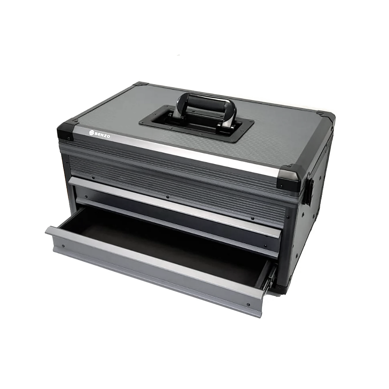 Toolbox Double Drawer Hinged Lid Lockable Hobby 49x31cm