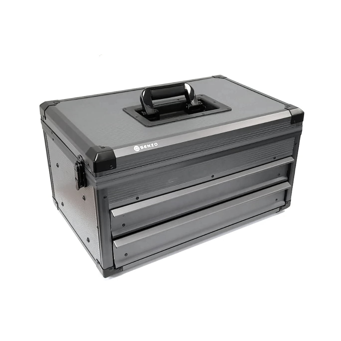 Toolbox Double Drawer Hinged Lid Lockable Hobby 49x31cm