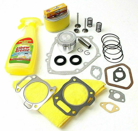 Honda GX200 Top end service kit inc piston, rings, valves, springs, filter, plug