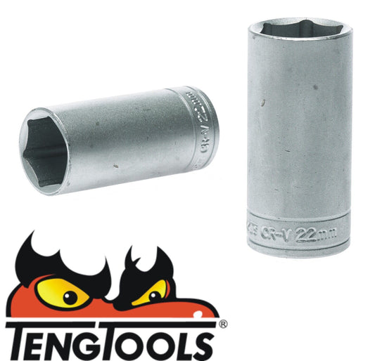 Teng Tools 22mm Deep Socket 6 Point 3/8" Drive M380622-C