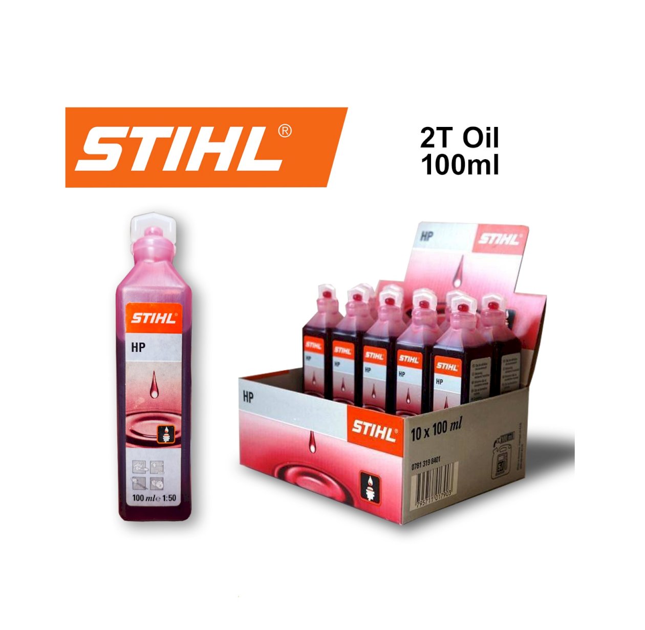 Stihl One Shot 2-Stroke Oil in 100ml Bottles Suitable for Various Equipment