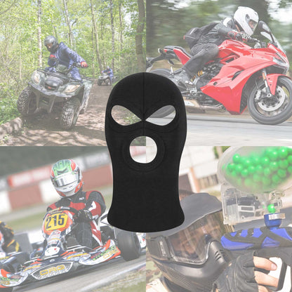 Black Balaclava - One Size - 3 Hole 100% Cotton - Washable - SAS Army Style for Skiing, Paintball, Cycling, Quad Bike, Fancy Dress