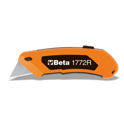 Beta Tools Retractable Utility Knife with 5 Spare Blades - 1772R - 017720006