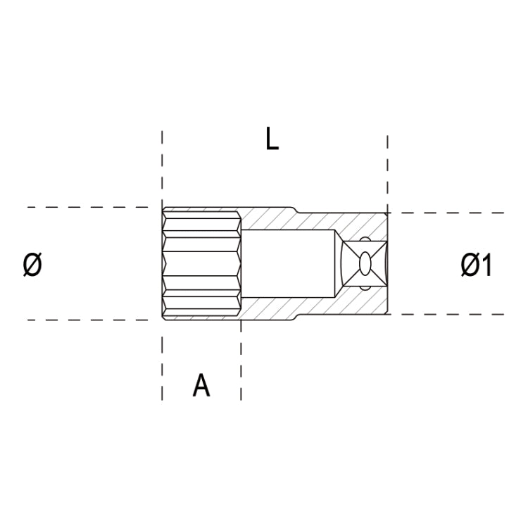 Beta Tools 13mm Hexagon Deep Hand Socket 3/8 Drive - 910AL 13 - 009100163