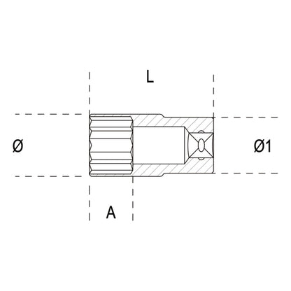 Beta Tools 13mm Hexagon Deep Hand Socket 3/8 Drive - 910AL 13 - 009100163