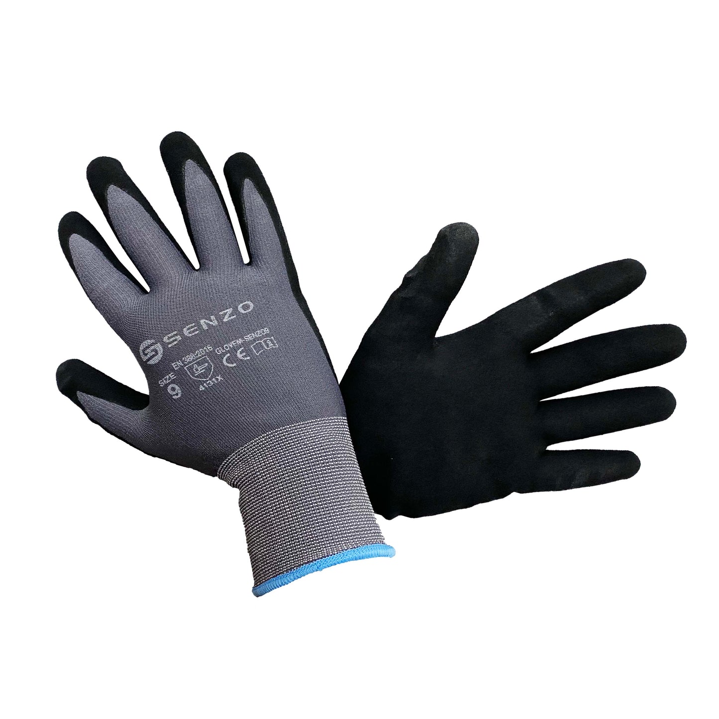 Nitrile Palm Coated Safety Glove Size Mechanic Gardening Builders Work Garage