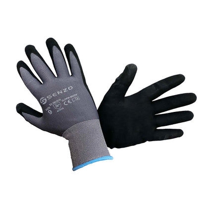 Nitrile Palm Coated Safety Glove Size Mechanic Gardening Builders Work Garage