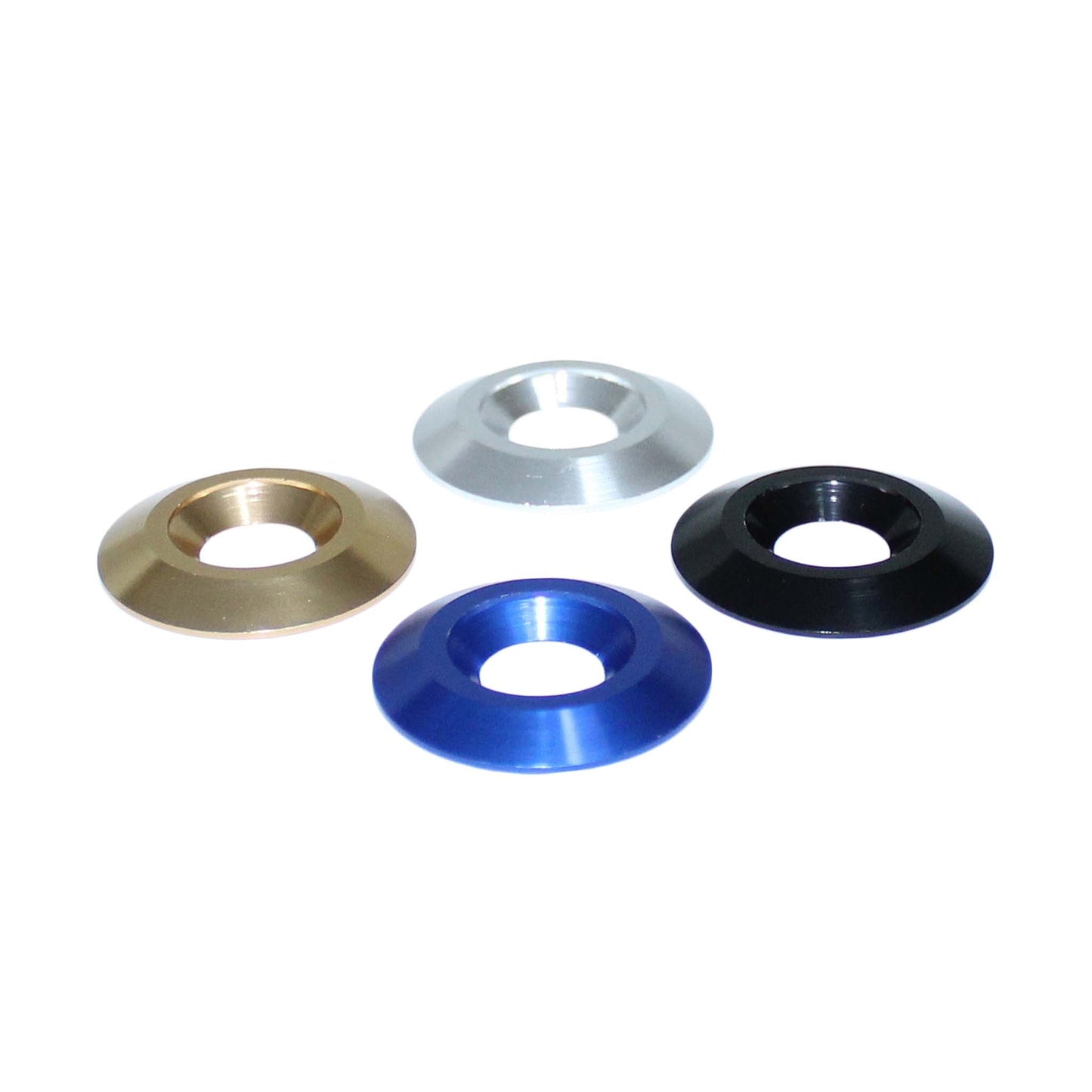 M8 Aluminium Countersunk Washer Anodised Black Blue Gold or Natural Finish