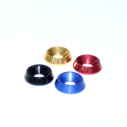 M6 Aluminium Countersunk Washer Anodised Black Blue Gold or Clear 18mm Diameter 5mm Thick Available in Packs of 10 50 or 100 Finishing Washers