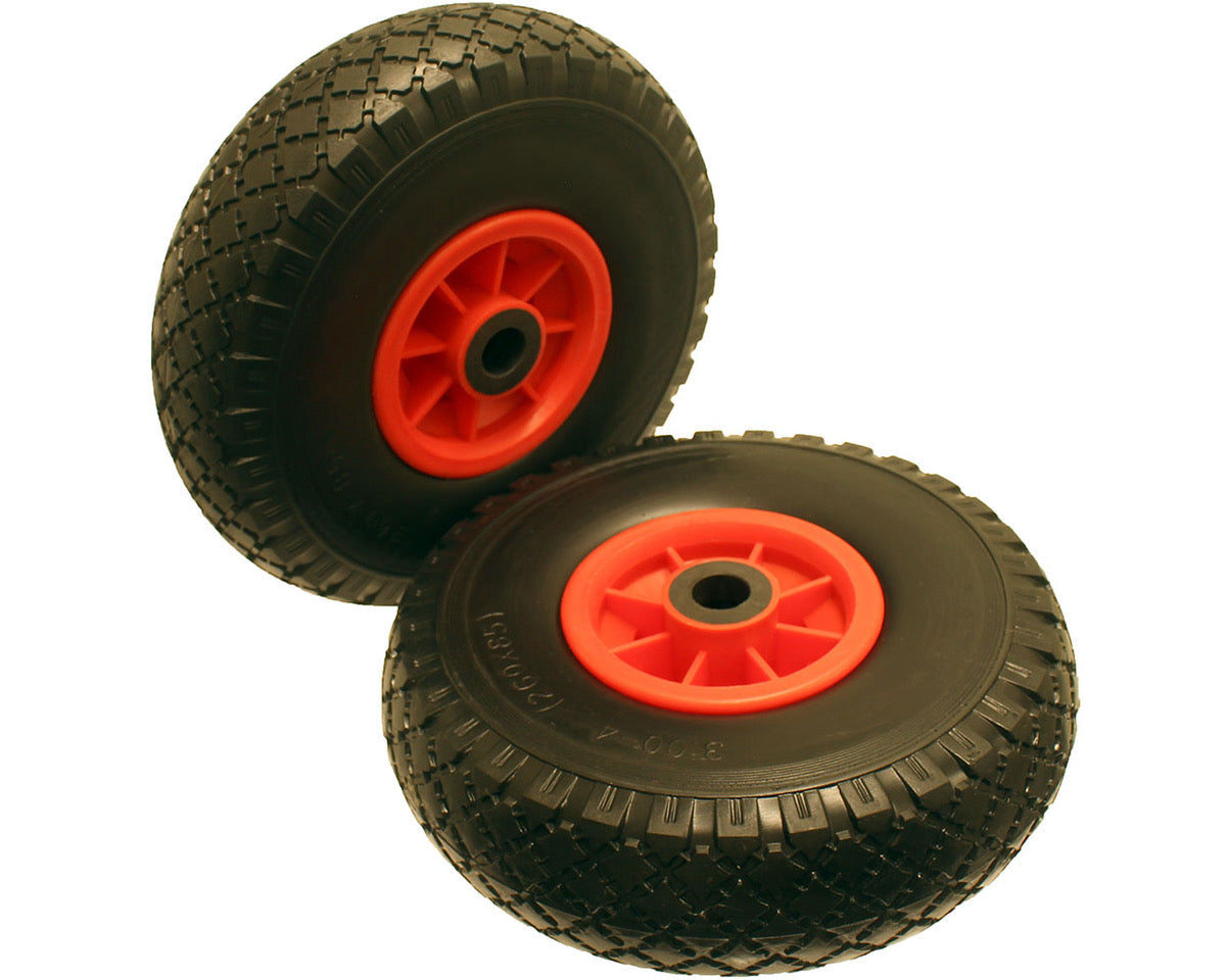 2 x 10" Wheel 3.00-4 PU Foam Puncture Proof Sack Trolley Jockey Wagon 20mm Bore