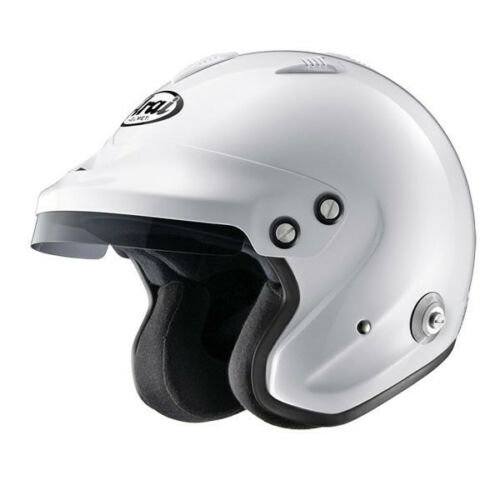 Arai Open Face Crash Helmet White Peak Hans Anchor SA2010 Extra Small Motorsport