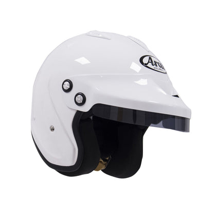 Arai Open Face Crash Helmet White Peak Hans Anchor SA2010 Extra Small Motorsport