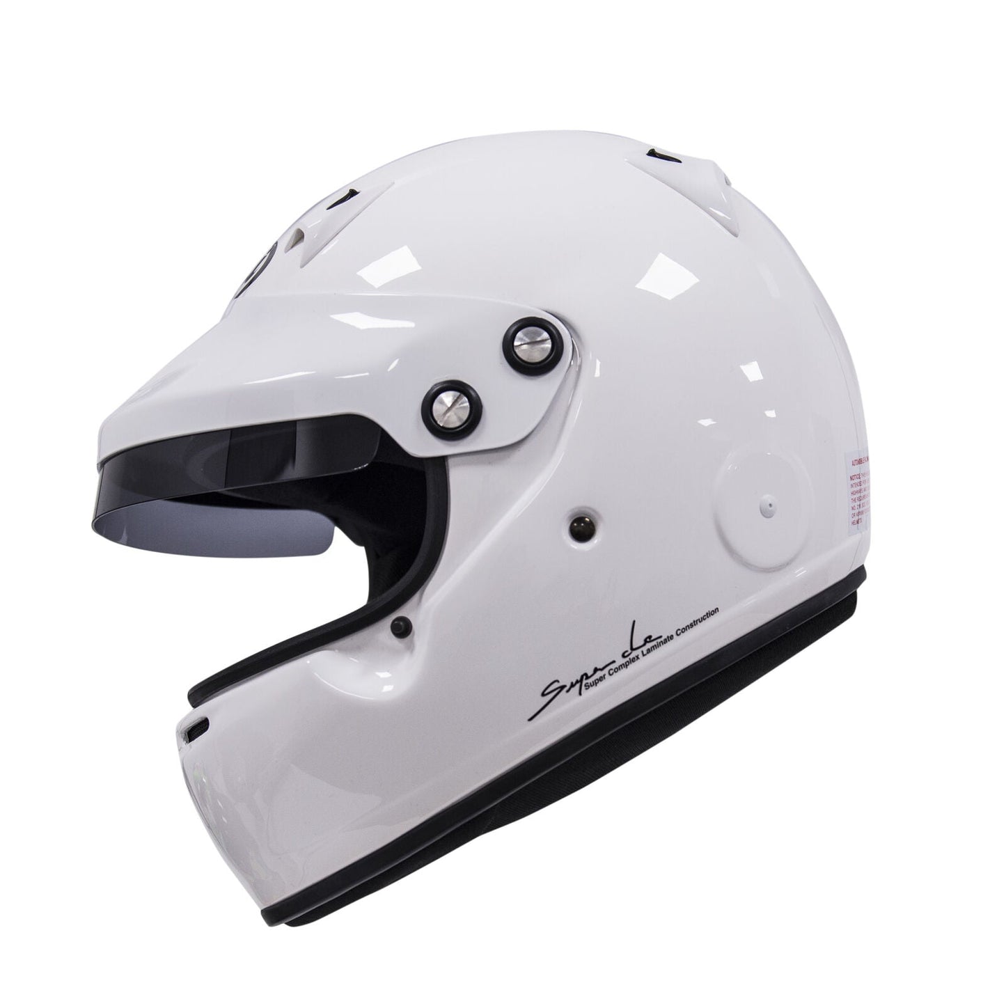 Arai Crash Helmet White with Peak HANS Anchors SA2010 Size Small Motorsports