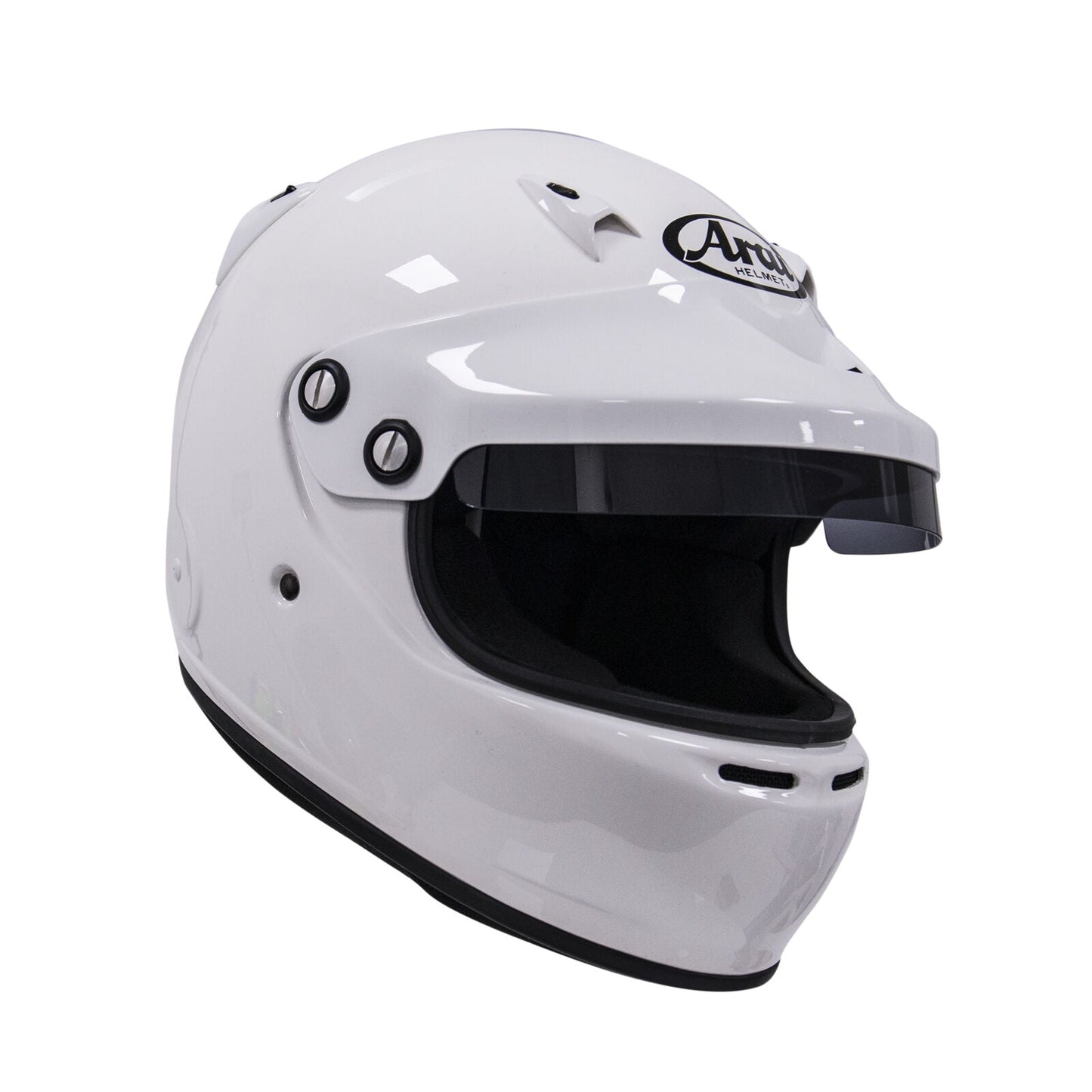 Arai Crash Helmet White with Peak HANS Anchors SA2010 Size Small Motorsports