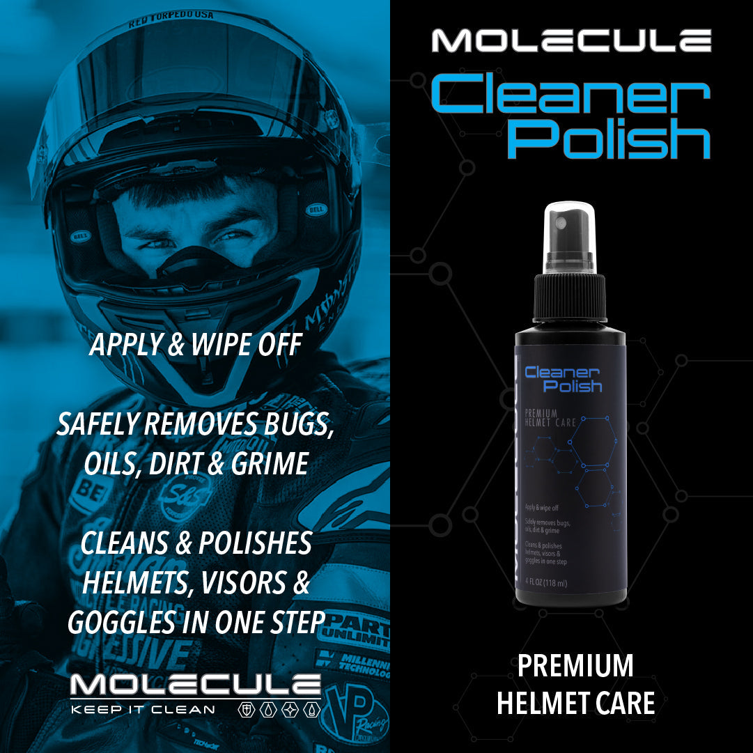 Molecule Helmet Care Cleaner Polish Anti Fog Rain Repel Spray Refresh Deodoriser