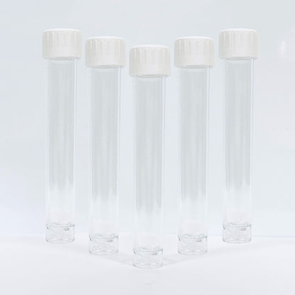 Test Tubes Blue or White Cap Lid Transparent Plastic 5ml 7ml Food Grade Arts Crafts Glitter Spices Polystyrene polypropylene 86mm high 14mm diameter