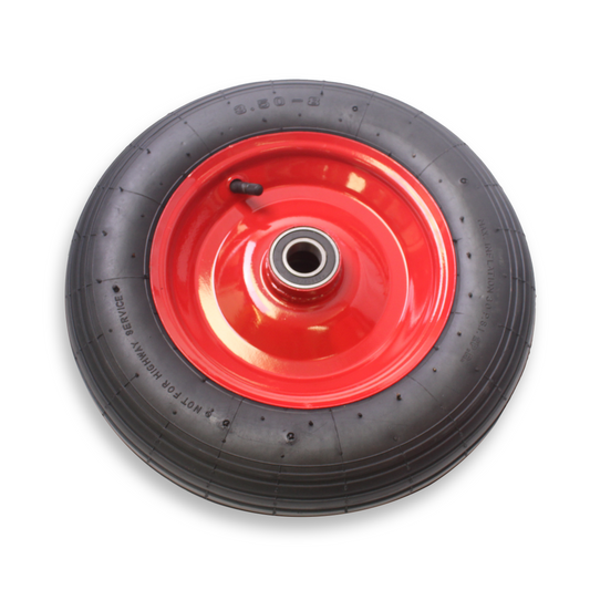 14" Wheel 3.50-8 Pneumatic Sack Trolley Wagon Wheelbarrow 25mm Bore Steel Rim-5056020186601-WHEEL-PN-S-350-8-Product Pro-Wheels Tubes Tyres