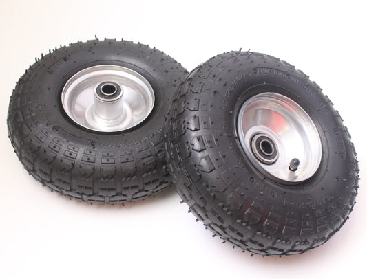 2 x 10" 4.10/3.50-4 Pneumatic Wheel Steel Rim Sack Barrow 16mm Bore 45mm Offset-5056020186717-EY-PP-111-Product Pro-Wheels Tubes Tyres