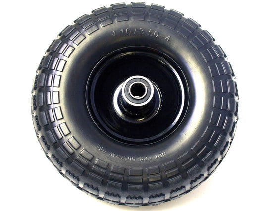 10" Wheel 4.10/3.50-4 Puncture Proof Steel Rim Sack Barrow 16mm Bore 45mm Offset-5056020186663-WHEEL-PU-S-BLK-410-4-Product Pro-Wheels Tubes Tyres