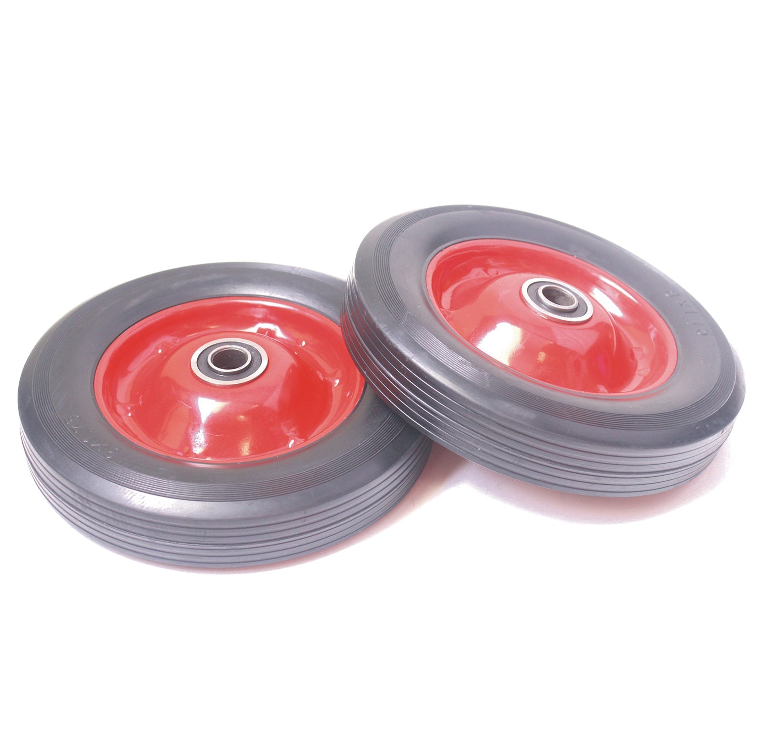 200mm (8") Solid Rubber Red Steel Wheel 45mm Wide 16mm Bore Truck Trolley Wagon-5056020186670-WHEEL-RB-S-RED-8x1.75-47MM-Product Pro-Wheels Tubes Tyres