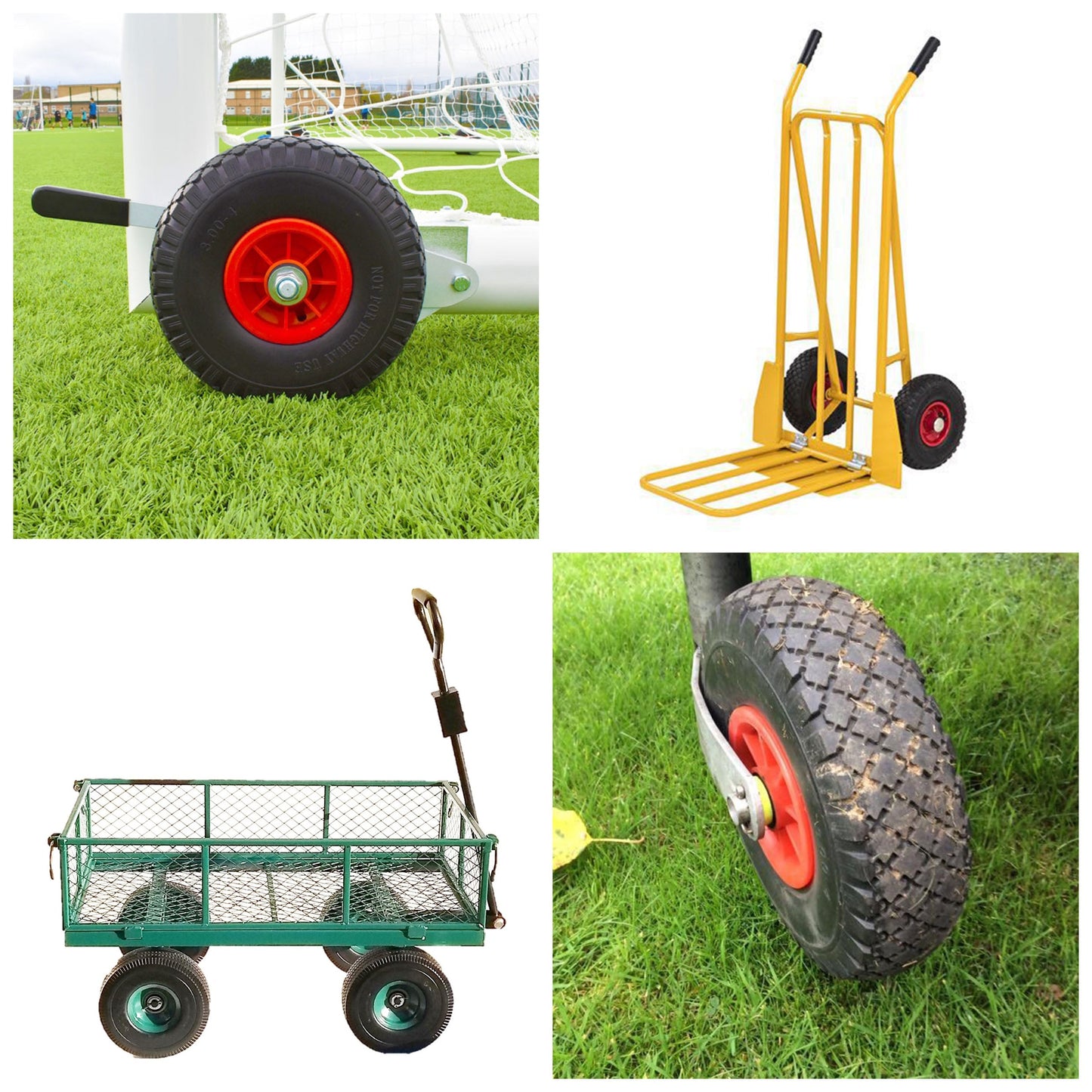 10" Wheel 3.00-4 Pneumatic Steel Sack Trolley Jockey Wheel 20mm Bore 70mm Wide-5056020187448-WHEEL-PN-S-RED-300-4-Product Pro-Wheels Tubes Tyres