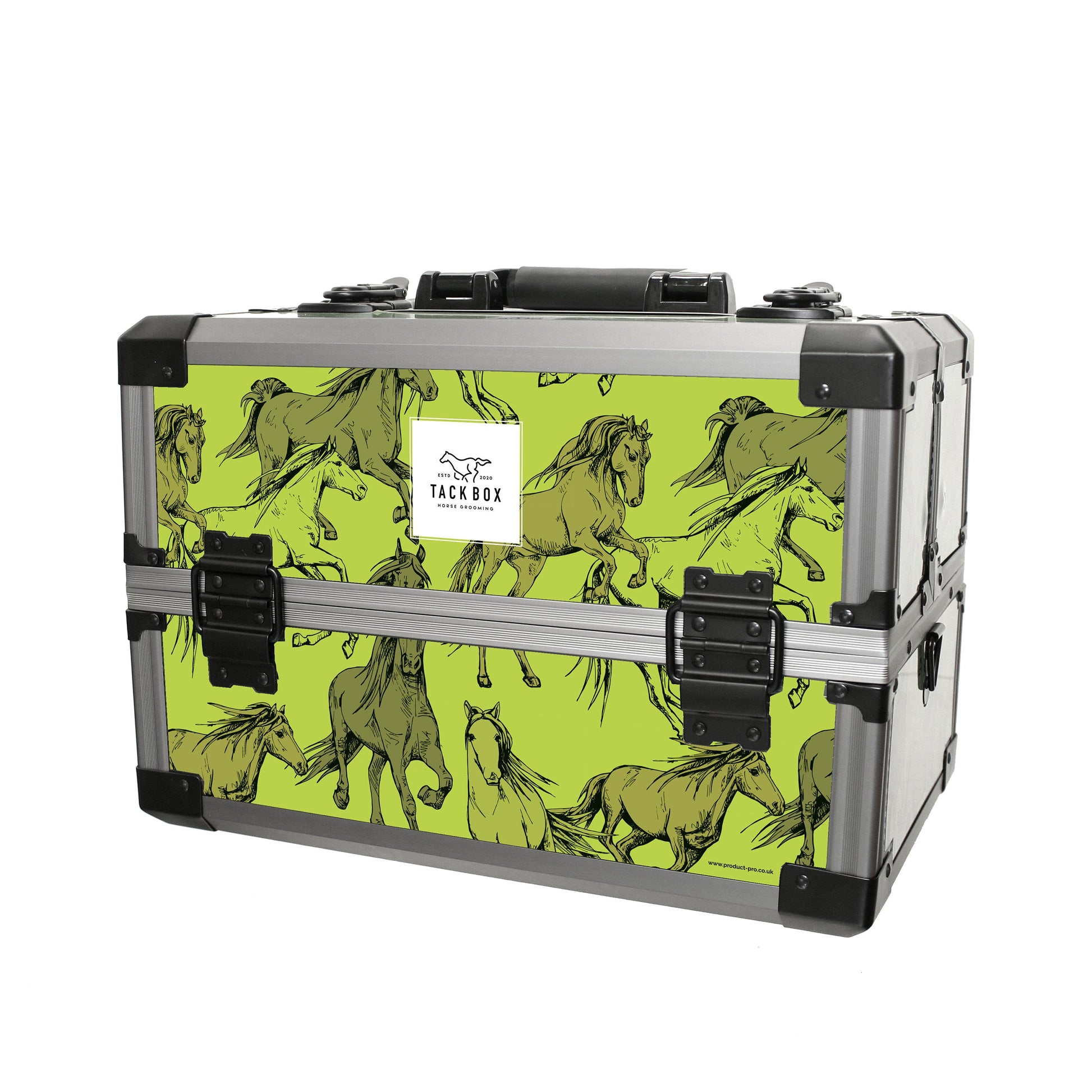 Horse Grooming Tack Box Complete with a Carry Strap and Lockable Latches with a Colourful Equestrian Graphic in One of 3 Brilliant Options-Product Pro-Grooming Box, Horse Grooming Box, Stable Box, Tackbox