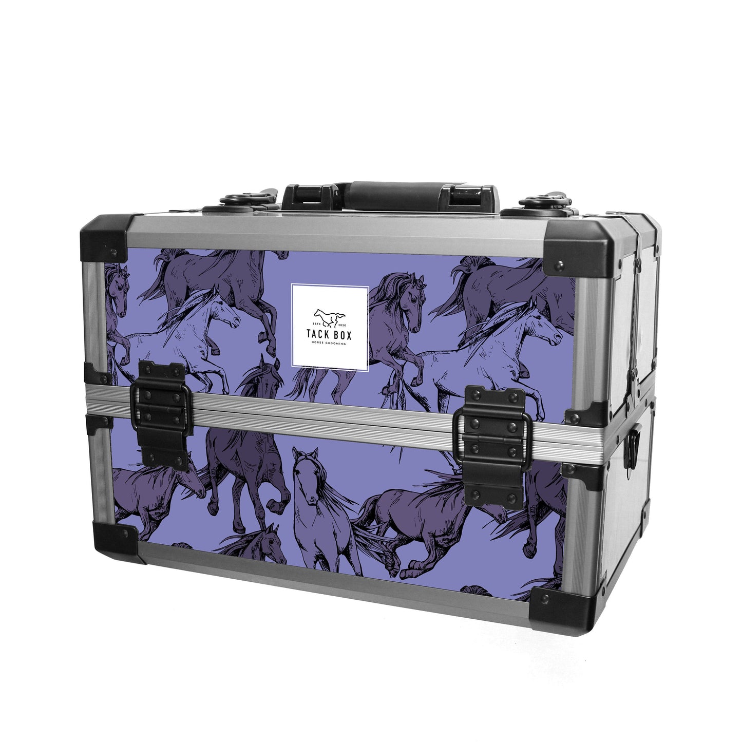 Horse Grooming Tack Box Complete with a Carry Strap and Lockable Latches with a Colourful Equestrian Graphic in One of 3 Brilliant Options-Product Pro-Grooming Box, Horse Grooming Box, Stable Box, Tackbox